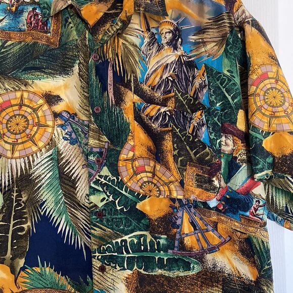 Silk Club vintage button down New York, explorer Medium - Picture 2 of 4